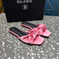 BALMAIN 26S SLIDES IN PINK SATIN