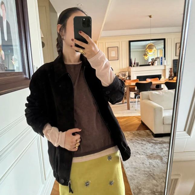 PRADA 25S SUEDE MIDI SKIRT 561