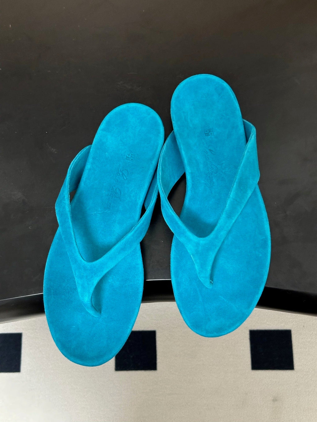 LP 26S THONG SANDALS IN BLUE SUEDE