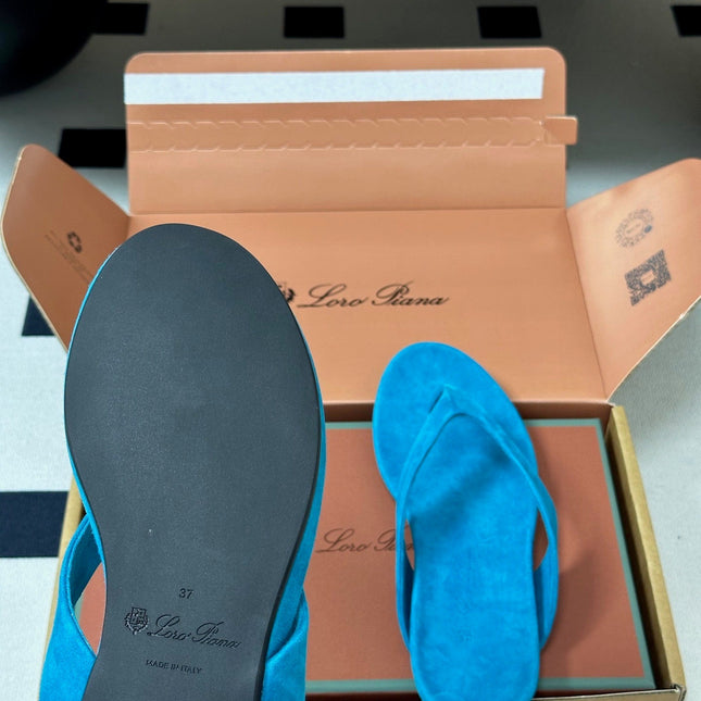 LP 26S THONG SANDALS IN BLUE SUEDE