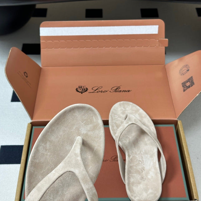 LP 26S THONG SANDALS IN BEIGE SUEDE