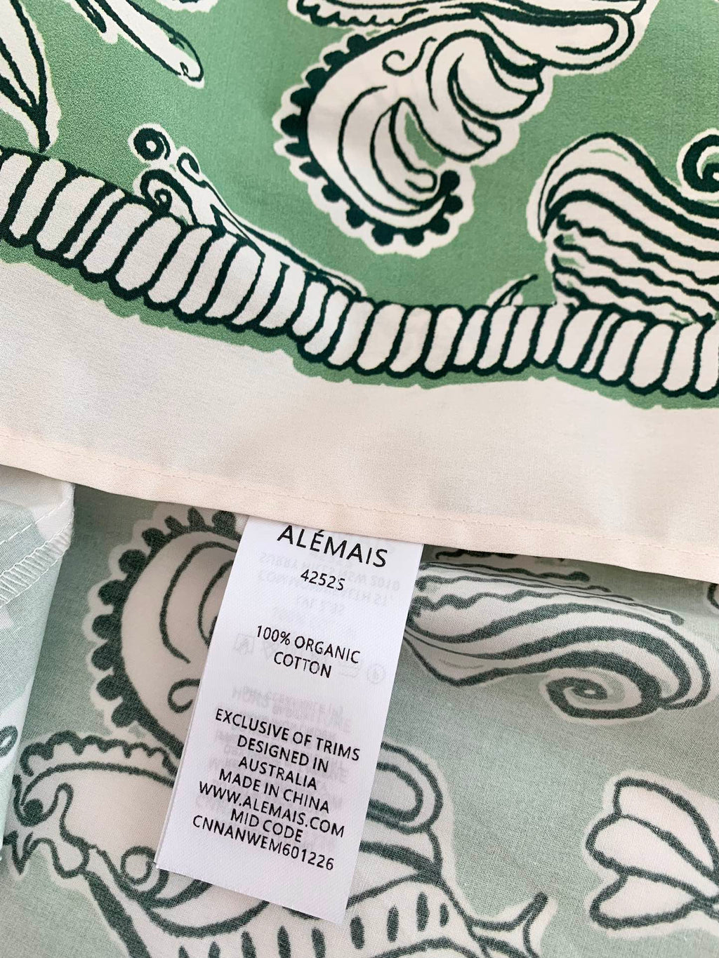 ALEMAIS FLOWY LONG SKIRT IN GREEN MIX WHITE 267465