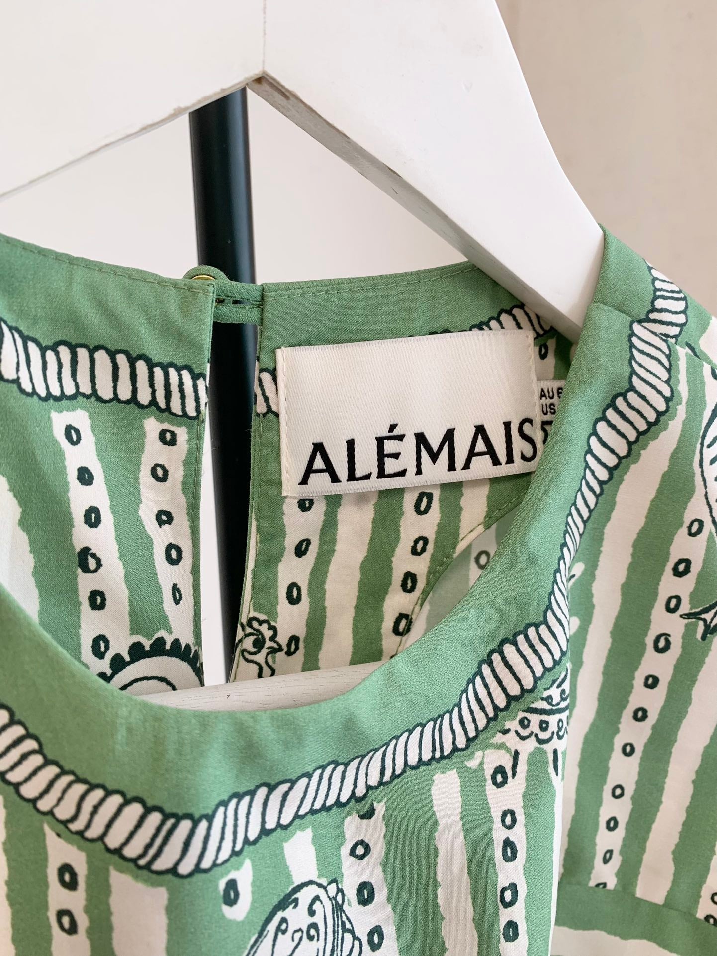 ALEMAIS PRINTED TOP IN GREEN MIX WHITE 267466