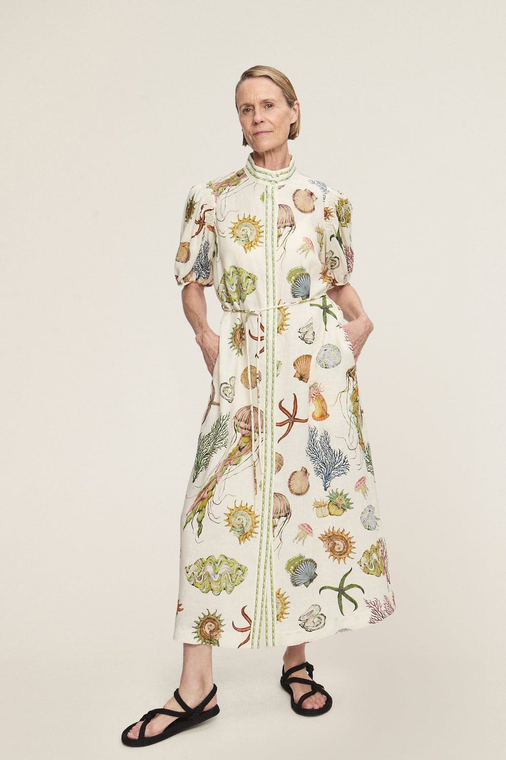 ALEMAIS LONG DRESS WITH OCEAN-INSPIRED PRINT 267469