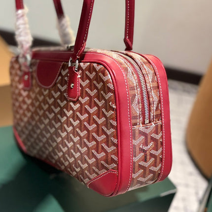 SAINT MARTIN BAG 35 IN BURGUNDY RED GOYARDINE CANVAS AND CALFSKIN