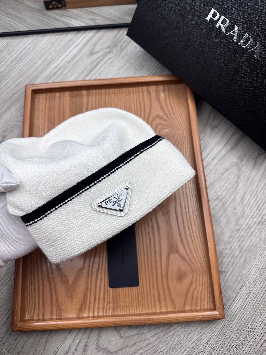 BEANIE HAT IN WHITE WOOL 349649