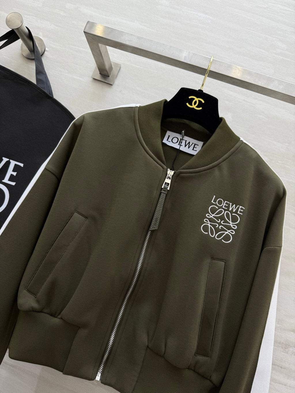 Loewe 25 Logo Jersey Track Jacket Green Cotton