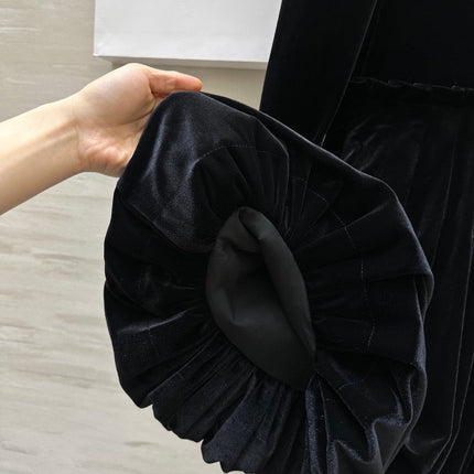 DIOR 25S LONG-SLEEVED VELVET DRESS STYLE 266
