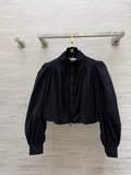 CHLOE BOULE JACKET IN BLACK COTTON