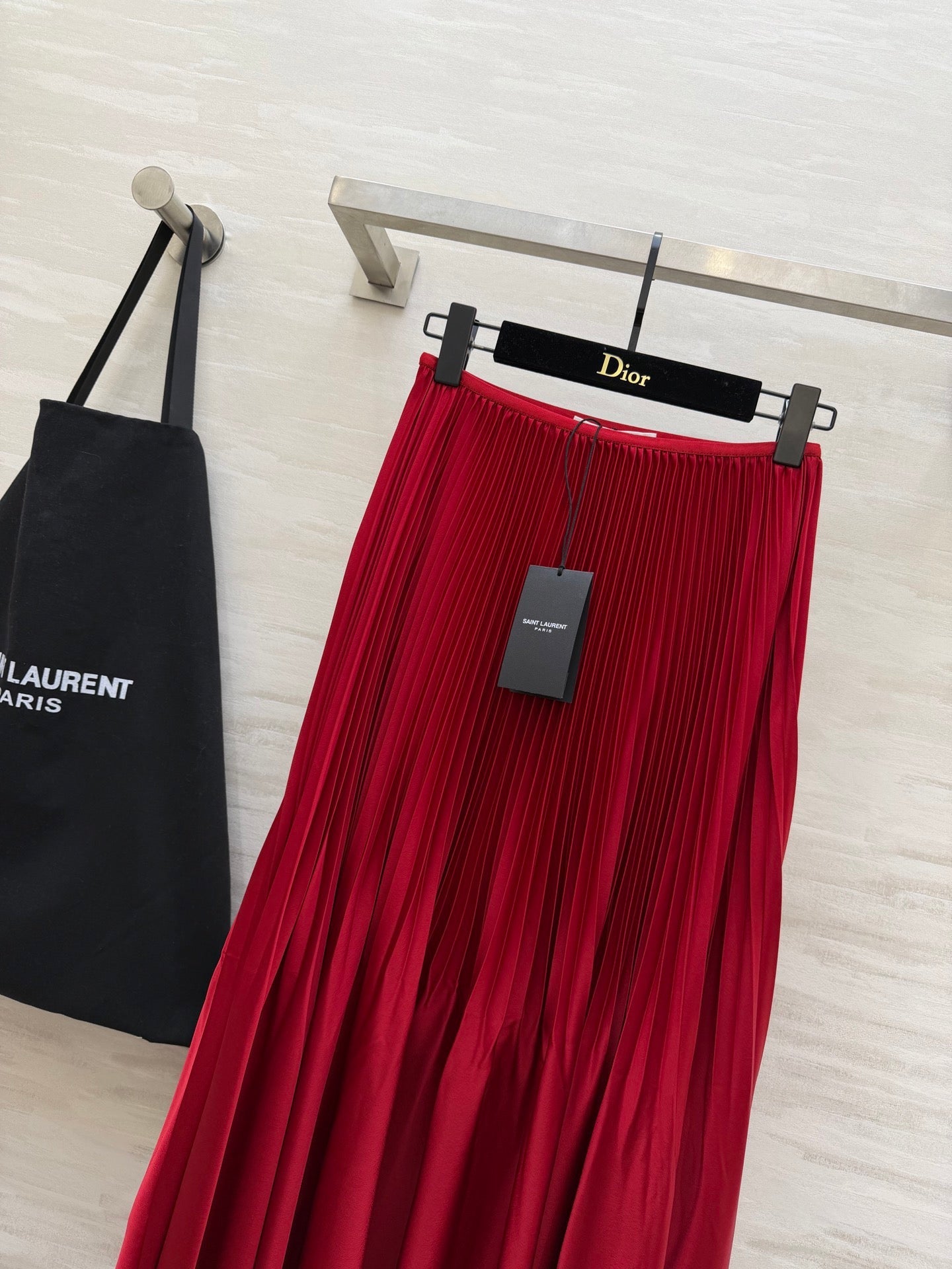 YSL 26S PLEATED MIDI SKIRT 268