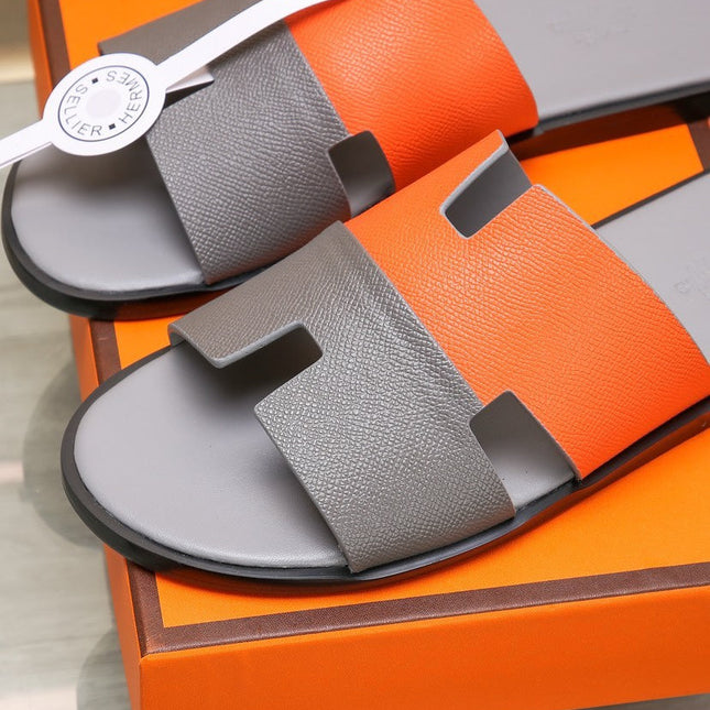 HM IZMIR SANDAL GRAY AND TIGER LAMBSKIN