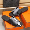 HM IZMIR SANDAL BLACK AND WHITE LAMBSKIN