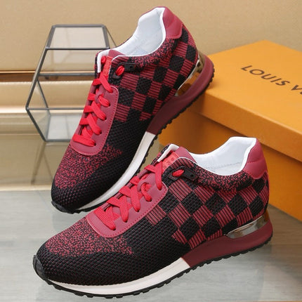 LV CLASSIC SNEAKER IN BLACK MIX SCARLET RED DAMIER