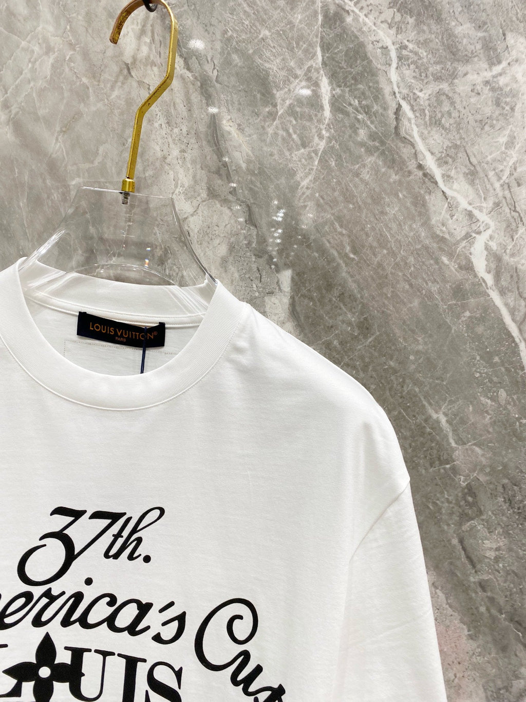 LV WHITE MONOGRAM COTTON T-SHIRT 239487
