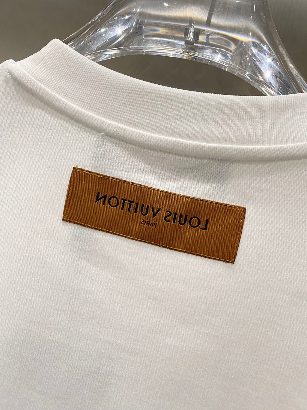 LV T-SHIRT IN WHITE COTTON BLUE LOGO PRINT 238837