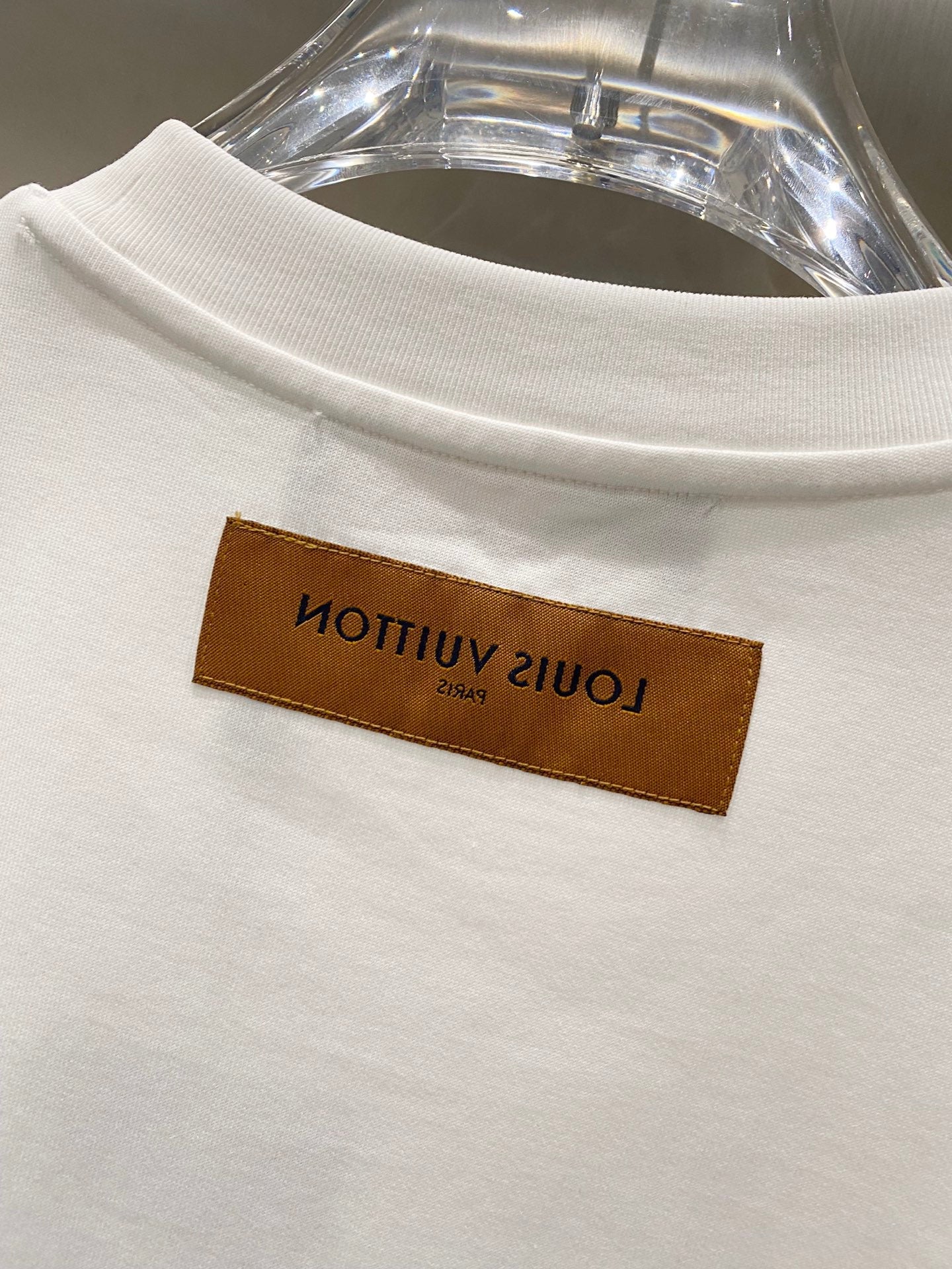 LV T-SHIRT IN WHITE COTTON BLUE LOGO PRINT 238837