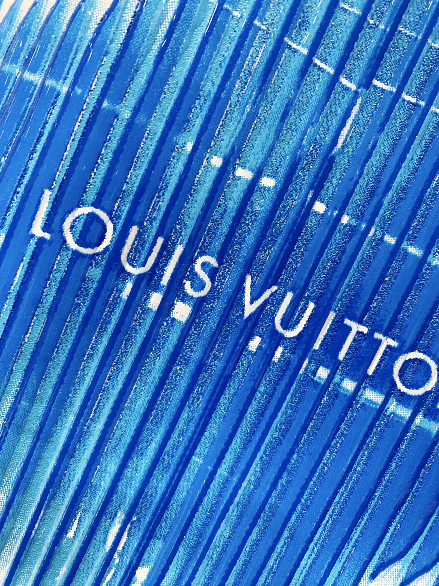LV T-SHIRT IN WHITE COTTON BLUE LOGO PRINT 238837