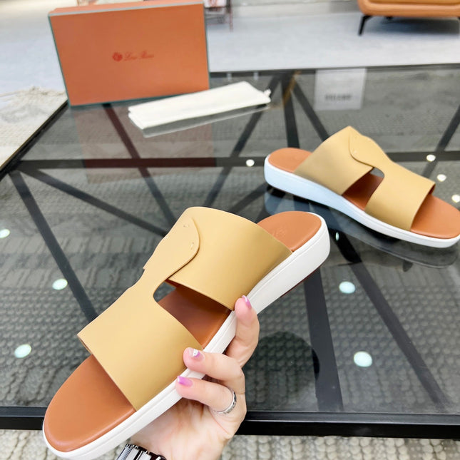 LP CROSSOVER SLIPPERS PALE ORANGE CALFSKIN