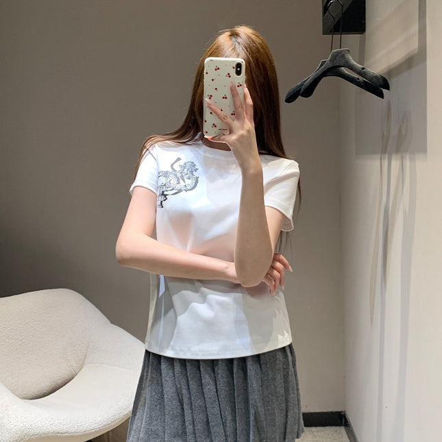 HERMES 25S SHORT-SLEEVE CREW NECK T-SHIRT 345