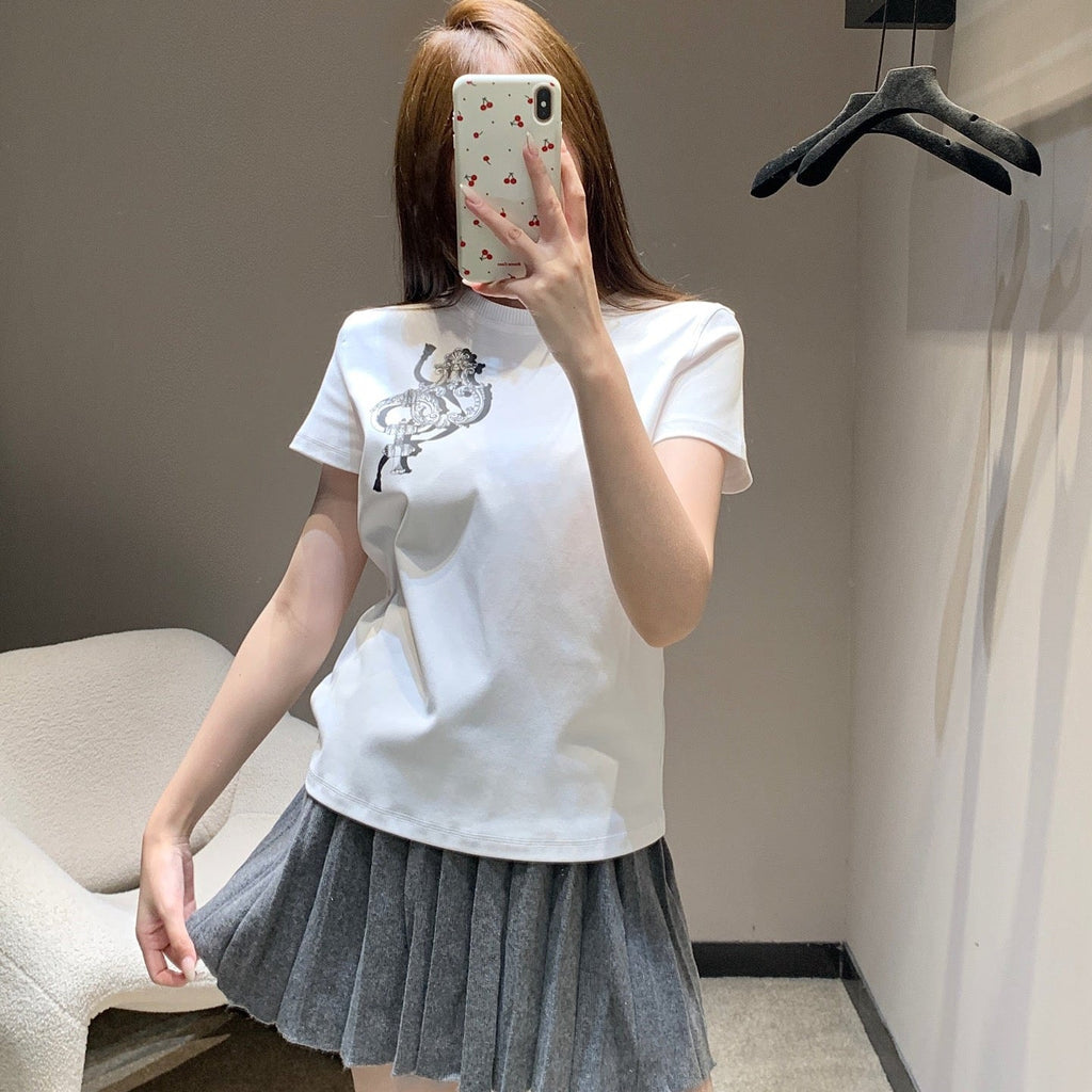 HERMES 25S SHORT-SLEEVE CREW NECK T-SHIRT 345