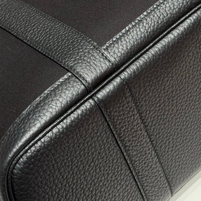 GARDEN PARTY 30CM IN BLACK TOILETS COTTON CANVAS AND CALFSKIN