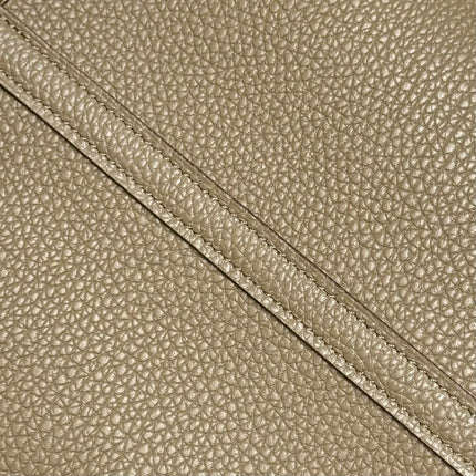 HERMES 25S PICOTIN LOCK 22 IN TAN BROWN CALFSKIN GOLD HARDWARE