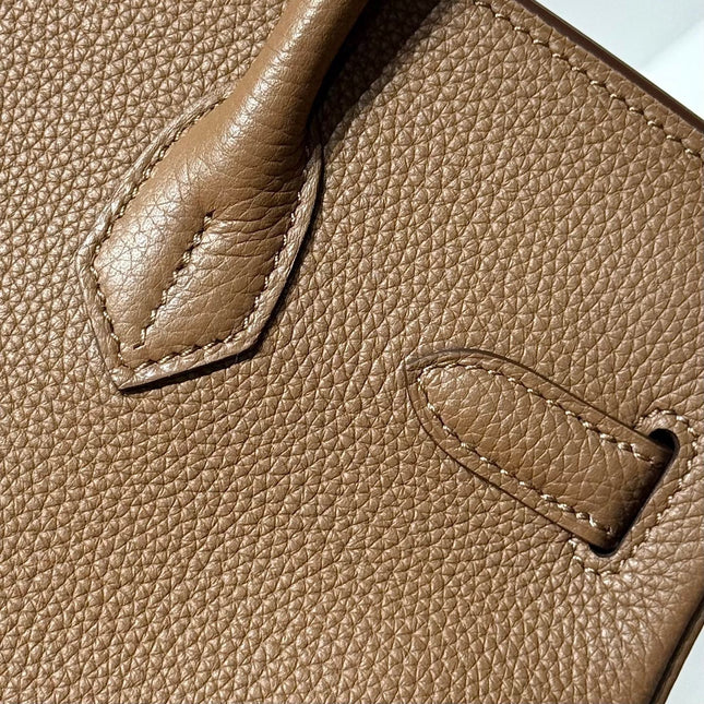 25S HERMES BIRKIN 30 IN COFFEE CALFSKIN GOLD HARDWARE