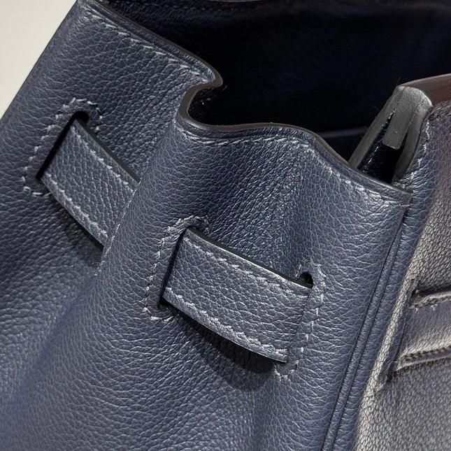HERMES 25S SHOULDER BIRKIN 29 IN MIDNIGHT BLUE CALFSKIN GOLD HARDWARE