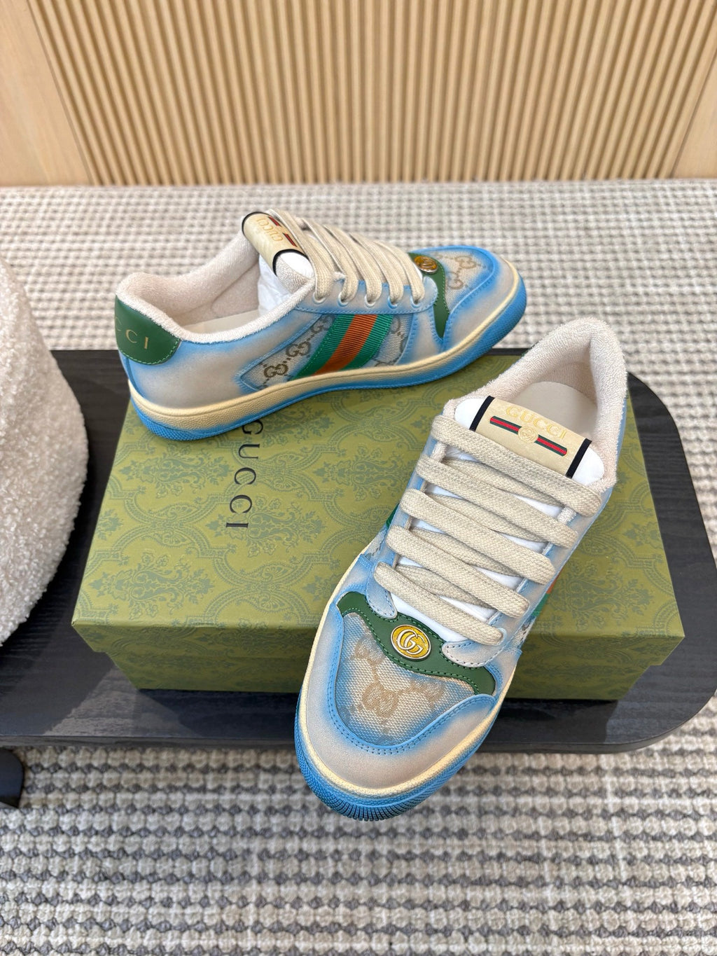 GUCCI 26S SNEAKERS IN BLUE GRADIENT CANVAS