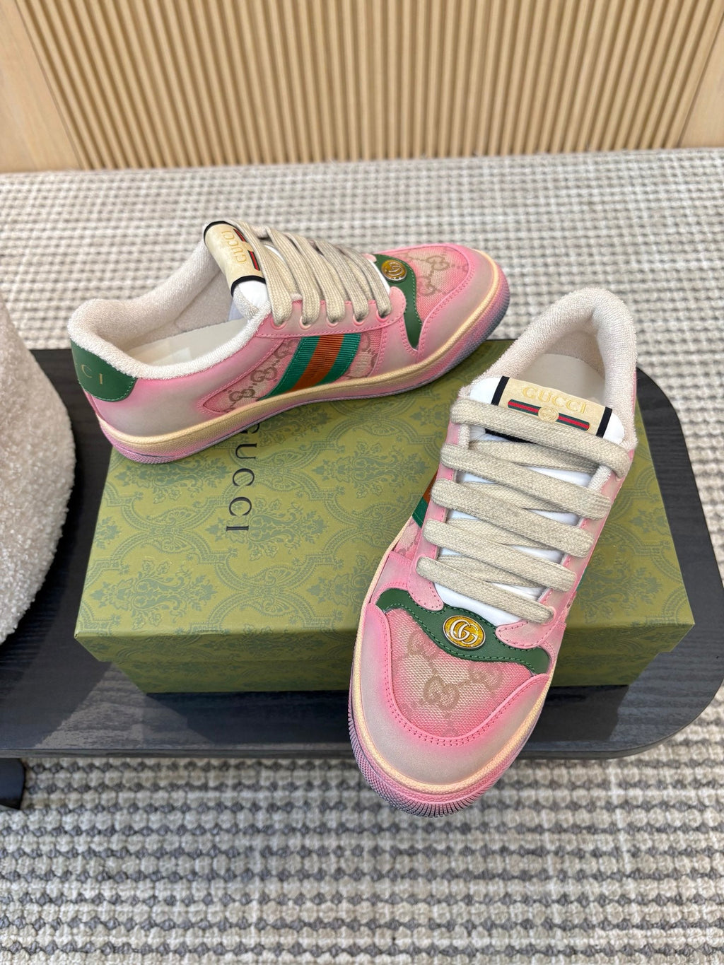 GUCCI 26S SNEAKERS IN PINK GRADIENT CANVAS