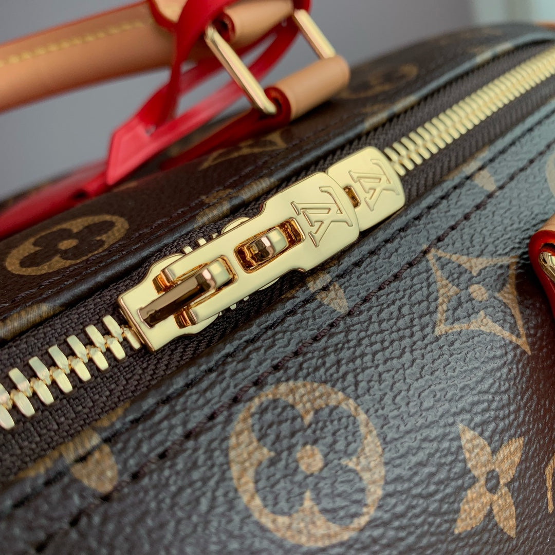 SPEEDY 30 SOFT CRAFTY IN BROWN MONOGRAM CALFSKIN RED TAG