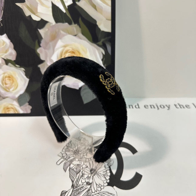 BLACK SHEARLING HEADBAND 151385