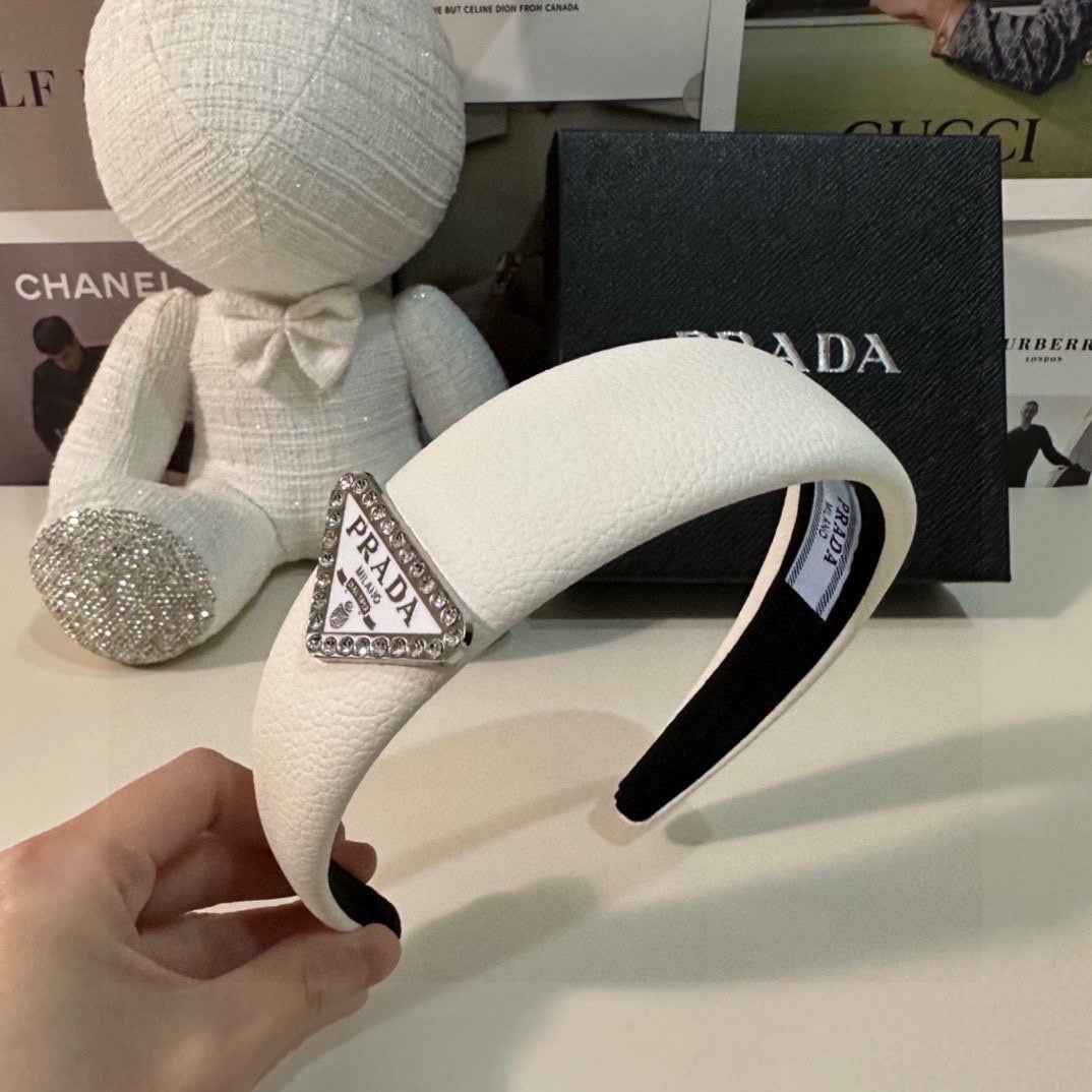 WHITE CALFSKIN HAIRBAND 154898