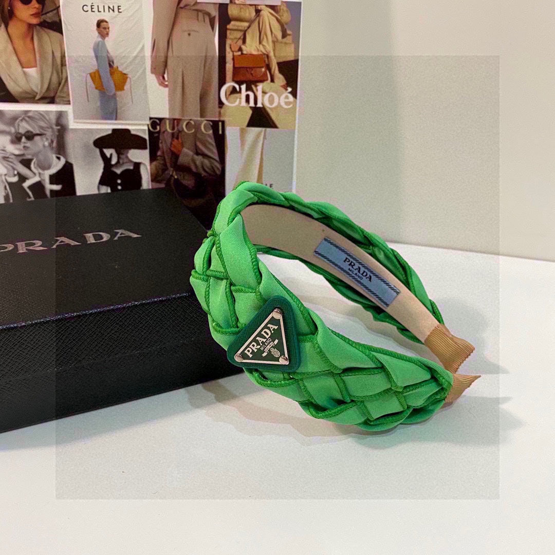 GREEN FABRIC BRAIDED HAIRBAND 344761
