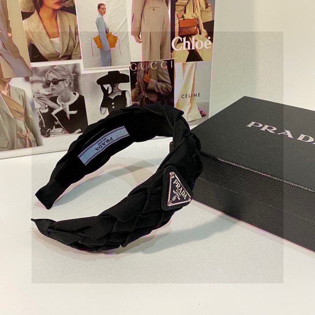 BLACK FABRIC BRAIDED HAIRBAND 344762