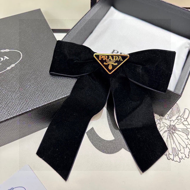 BOW HAIR CLIP IN BLACK VELVET 406114