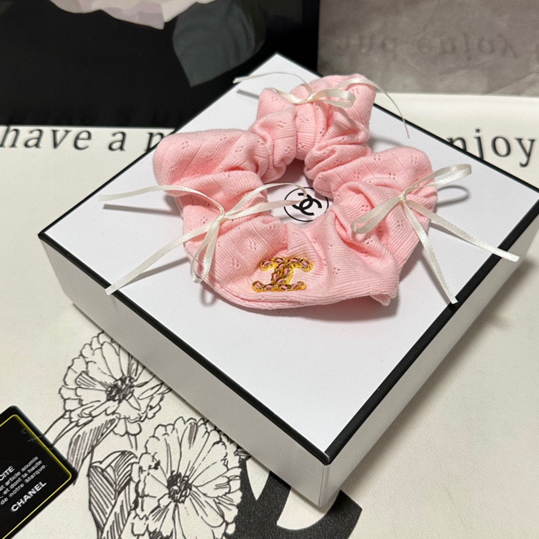 FLAMINGO PINK WRINKLED FABRIC SCRUNCHIE 432825