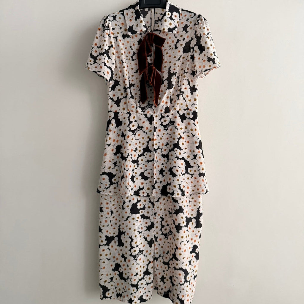 VALENTINO 26S PRINTED SILK DRESS 214