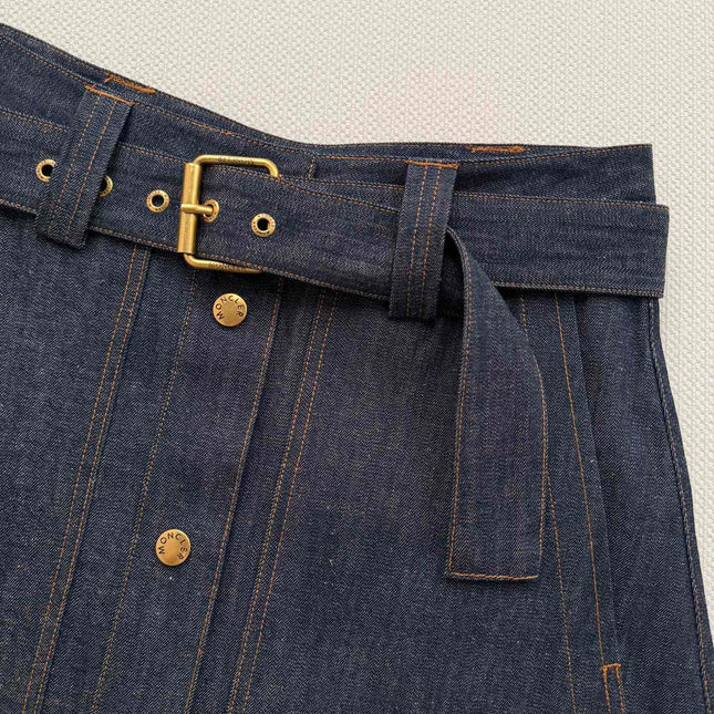 MONCLER 26S DENIM MIDI SKIRT 650
