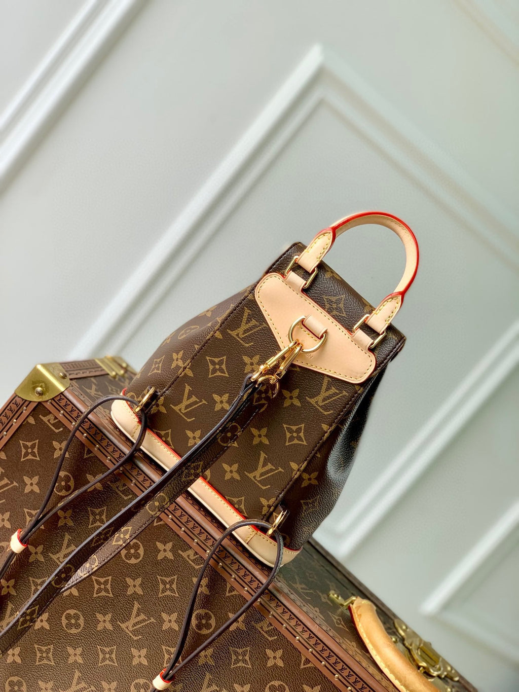 MONTSOURIS MINI BACKPACK 25 IN BROWN MONOGRAM CANVAS