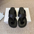 LOEWE 26S TOGGLE FLAT SANDAL IN BLACK CALFSKIN