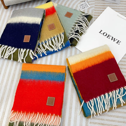 SCARF 185 CM IN COLORFUL GRADIENT WOOL AND MOHAIR 396250
