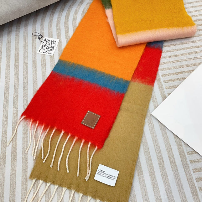 SCARF 185 CM IN COLORFUL GRADIENT WOOL AND MOHAIR 396251