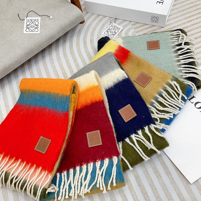 SCARF 185 CM IN COLORFUL GRADIENT WOOL AND MOHAIR 396253
