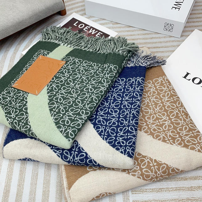 ANAGRAM SCARF 140 CM IN CAMEL BEIGE WOOL 410213