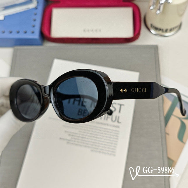 OVAL FRAME SUNGLASSES 59886 IN ACETATE