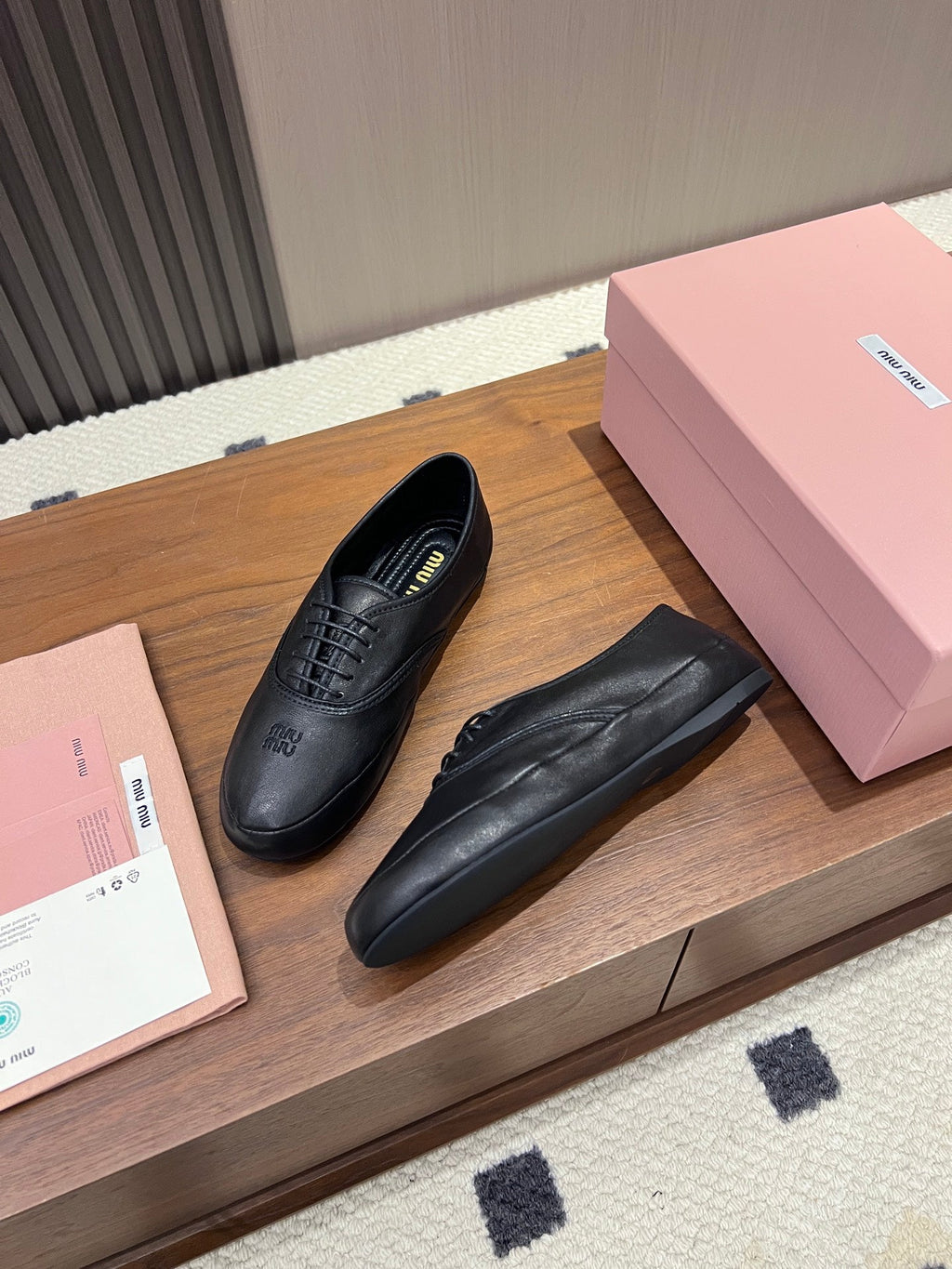 MIUMIU 26S OXFORD IN BLACK LAMBSKIN