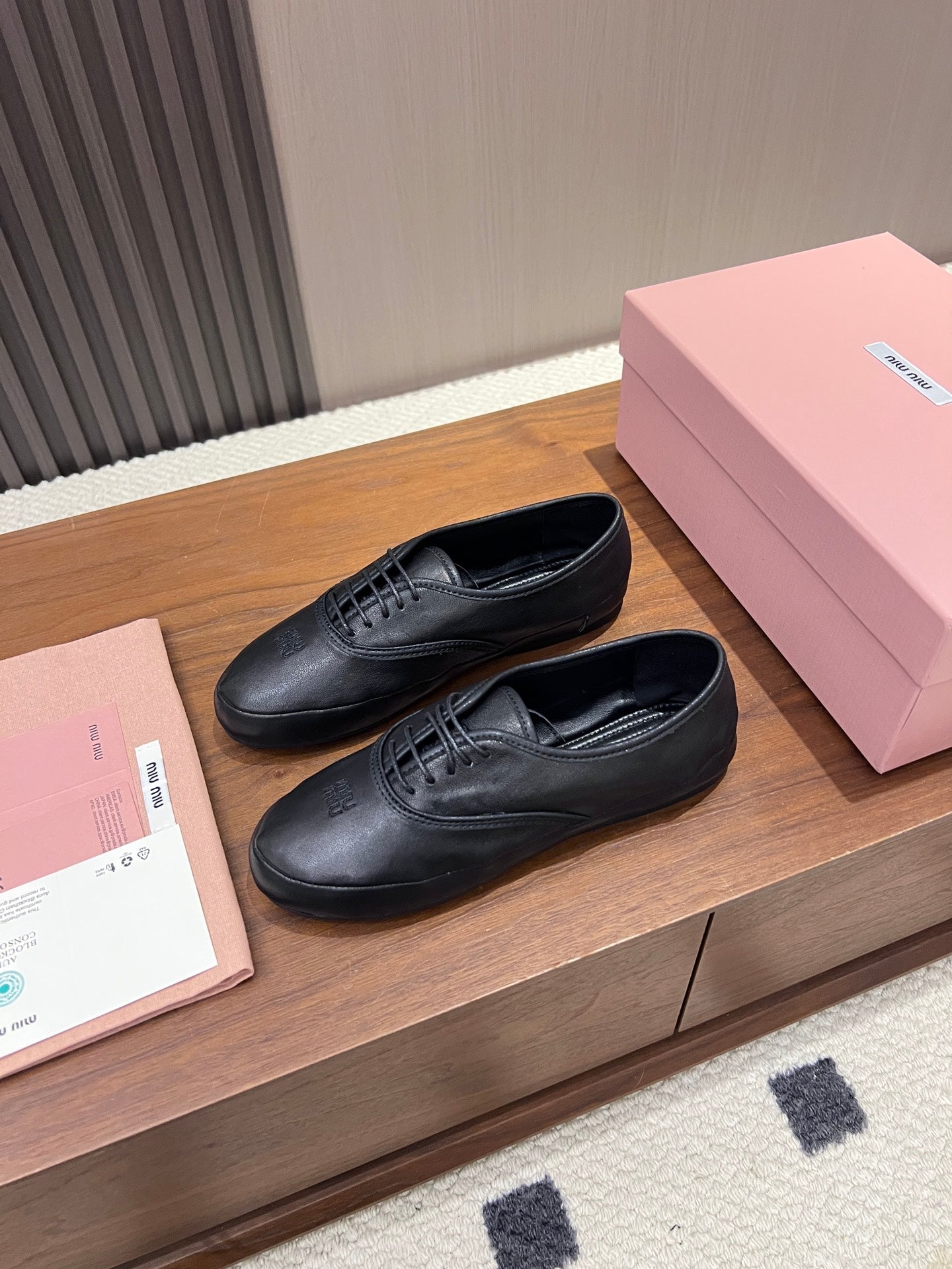 MIUMIU 26S OXFORD IN BLACK LAMBSKIN