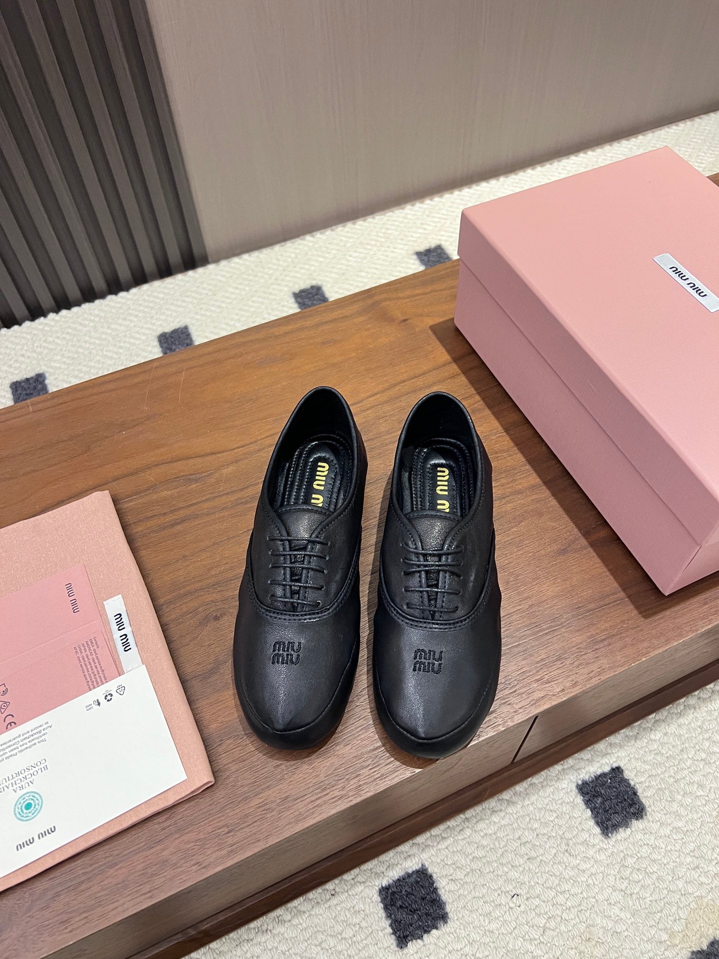 MIUMIU 26S OXFORD IN BLACK LAMBSKIN