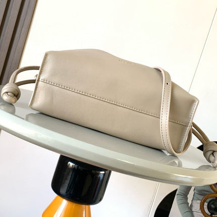 LOEWE FLAMENCO CLUTCH BAG 23 IN BEIGE CALFSKIN